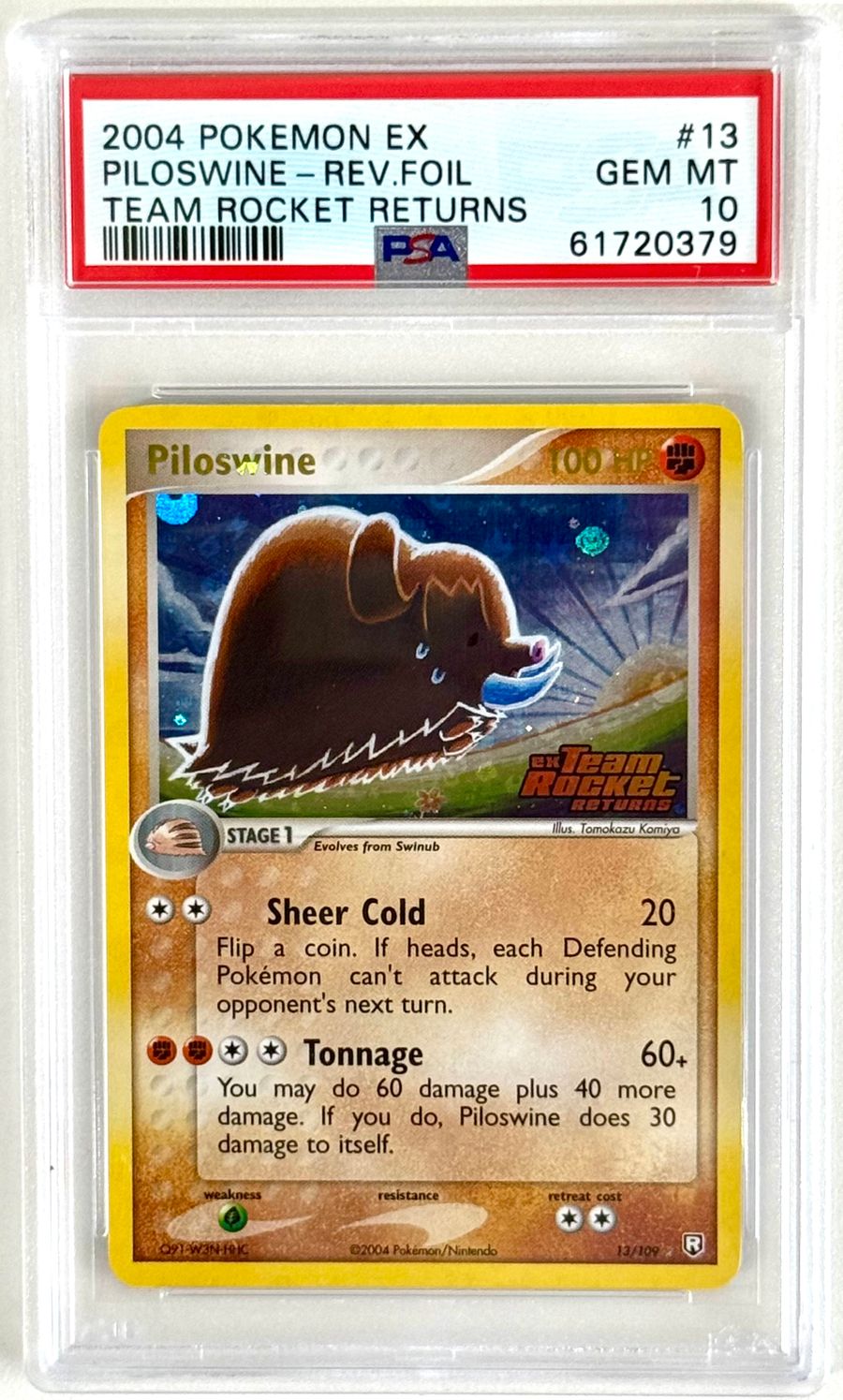 2004 Pokemon EX Team Rocket Returns Reverse Holo Piloswine #13 PSA 10 GEM MINT