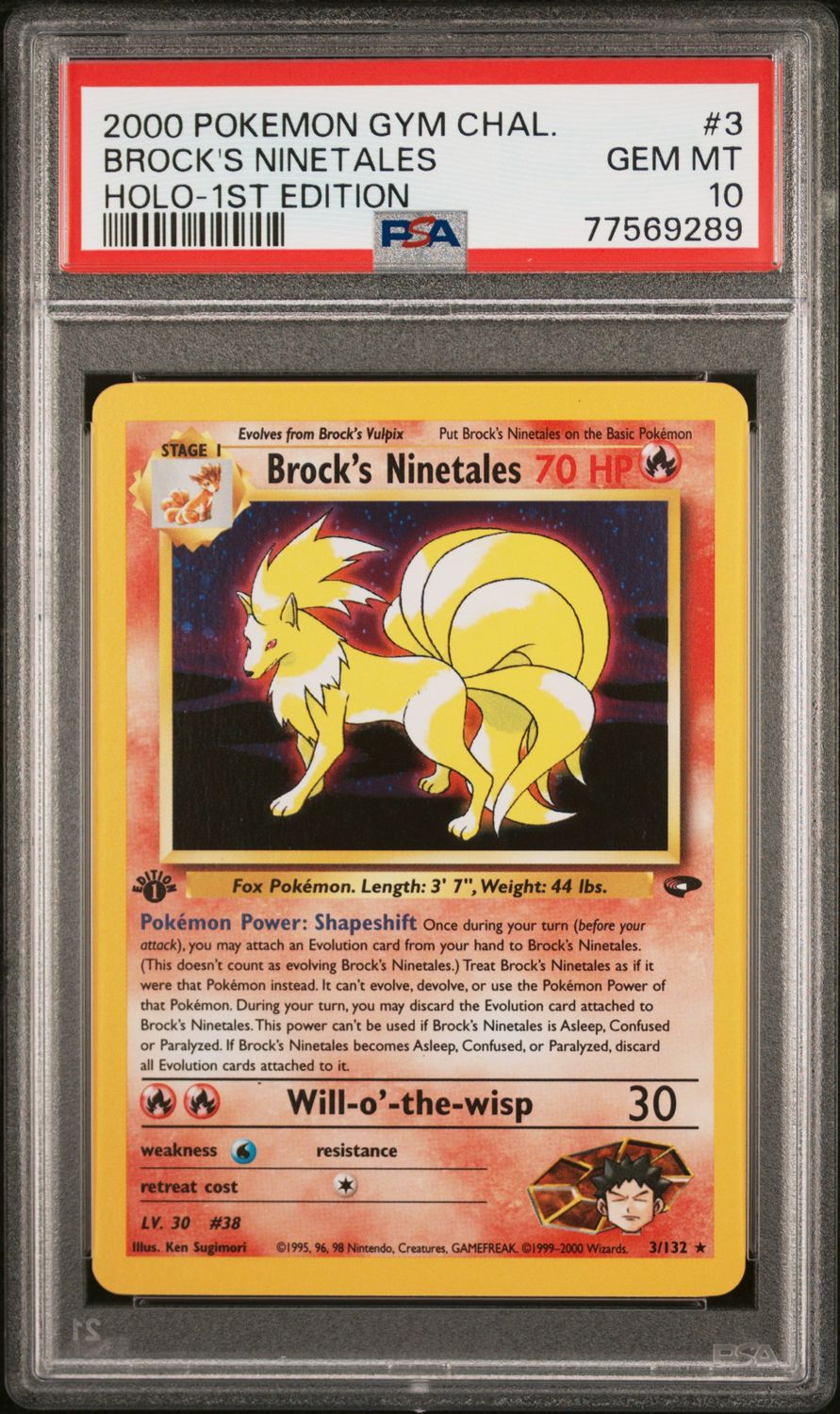 Pokemon Gym Chal. Brock's Ninetales PSA 10