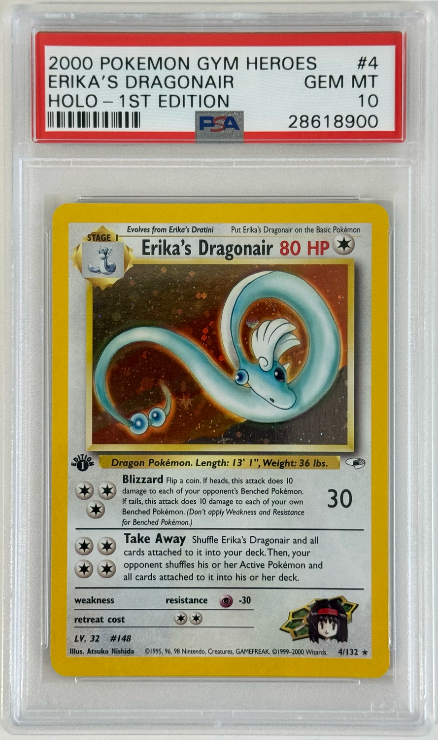 Gym Heroes Erika's Dragonair PSA 10